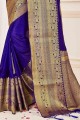 Silk Weaving Blue South Indian Saree with Blouse