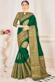 Adorable Green Weaving South Indian Saree in Silk
