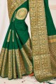 Adorable Green Weaving South Indian Saree in Silk