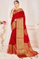 Silk Weaving Red South Indian Saree with Blouse