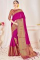 Weaving South Indian Saree in Pink Silk