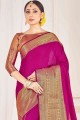 Weaving South Indian Saree in Pink Silk