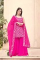Georgette Sharara Suit in Pink with Georgette