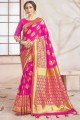 Impressive Banarasi raw Silk Weaving Pink Banarasi Saree with Blouse