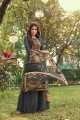 Grey Cotton Palazzo Suit with dupatta