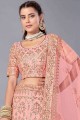Embroidered Lehenga Choli in Pink Art Silk and Dupatta In Pink