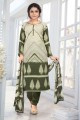 Adorable Crepe Green Palazzo Suit with dupatta