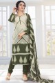 Adorable Crepe Green Palazzo Suit with dupatta