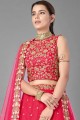 Soft Net Lehenga Choli in Pink with Embroidery
