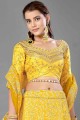 Embroidered Art Silk Lehenga Choli in Yellow
