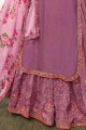Levender Purple Georgette Lehenga Eid Palazzo Suit with Georgette