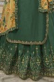 Georgette Eid Palazzo Suit in Green