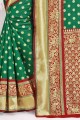 Green Banarasi Saree with Weaving Handloom Silk