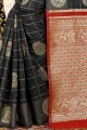 Cotton Black Banarasi Saree in Weaving