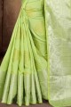 Green Banarasi raw Silk Banarasi Saree with Weaving