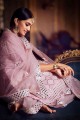 Silk Baby Pink Sharara Suit dupattta
