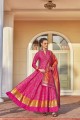 Jacquard Jacquard Pink Anarkali Suit with dupatta