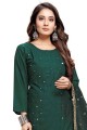 Rayon Rayon Anarkali Suit in Green with dupatta