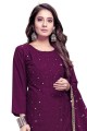 Wine  Anarkali Suit in Rayon Rayon