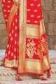 Indian Ethnic Weaving Silk Wedding Saree in Red