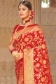 Latest Weaving Silk Wedding Saree in Red