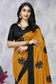 Delicate Mustard Saree in Silk with Embroidered