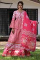 Pink Lehenga Choli in Silk with Printed
