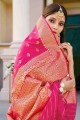 Luring Pink Banarasi Saree in Weaving Banarasi raw Silk