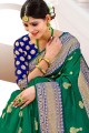 Green Banarasi raw Silk Weaving Banarasi Saree with Blouse