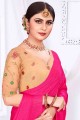 Fashionable Pink Weaving Silk Saree