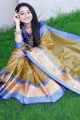 Silk Saree with Weaving in Golden