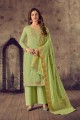 Green Satin Palazzo Suit in Satin