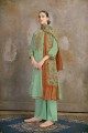 Dazzling Green Cotton Palazzo Suit