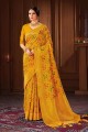 Yellow Banarasi Saree in Weaving Banarasi raw Silk