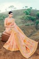 Stylish Pink Banarasi raw Silk Banarasi Saree with Weaving