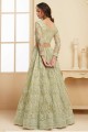 Mint green Net Wedding Lehenga Choli