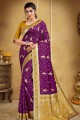 Purple Banarasi Saree with Weaving Silk