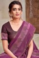 Pink & Magenta Saree in Georgette & Silk with Printed
