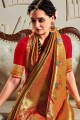 Luring Banarasi raw Silk Banarasi Saree with Weaving in Red