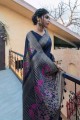 Blue Weaving Saree in Tussar Silk
