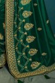 Chiffon Saree with Embroidered in Rama 