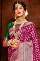 Purple South Indian Saree in Weaving Art Silk