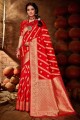 New Red Art Silk Banarasi Saree with Weaving