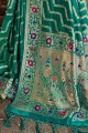 Designer Rama Banarasi raw Silk Weaving Banarasi Saree with Blouse