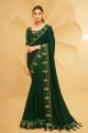 Embroidered Chiffon Green Saree Blouse
