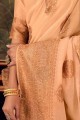 South Indian Saree in Peach Art Silk with Weaving