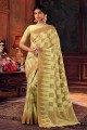 Art Silk olive  South Indian Saree in Weaving