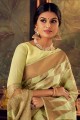 Art Silk olive  South Indian Saree in Weaving