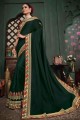 Green Embroidered Art Silk Saree