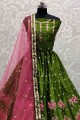 Green Lehenga Choli with Embroidery Silk